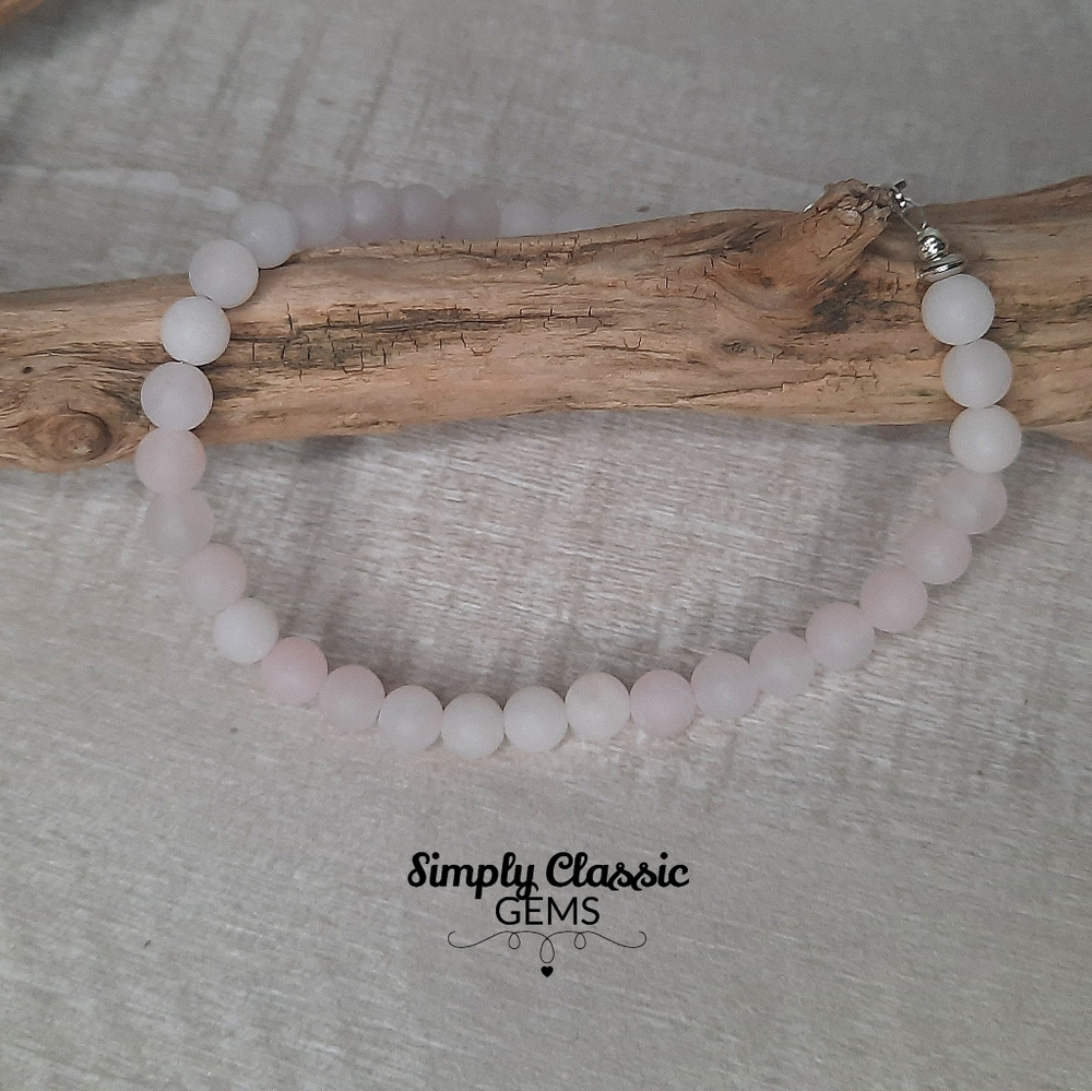 Rose Quartz Anklet - Picture 2 of 3